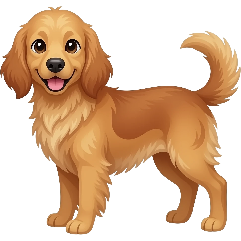 really cute golden retriver with a really cute Irish setter mixed with a golden retriver emoji