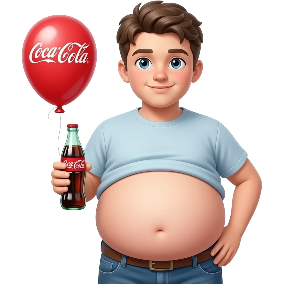 Zrób chłopak 16 latek z cola brzuchem🫄🏼 brzuch ma kształt jak balon + twarty brzuch + bardzo ogromny brzuch i trzyma coca-cole emoji