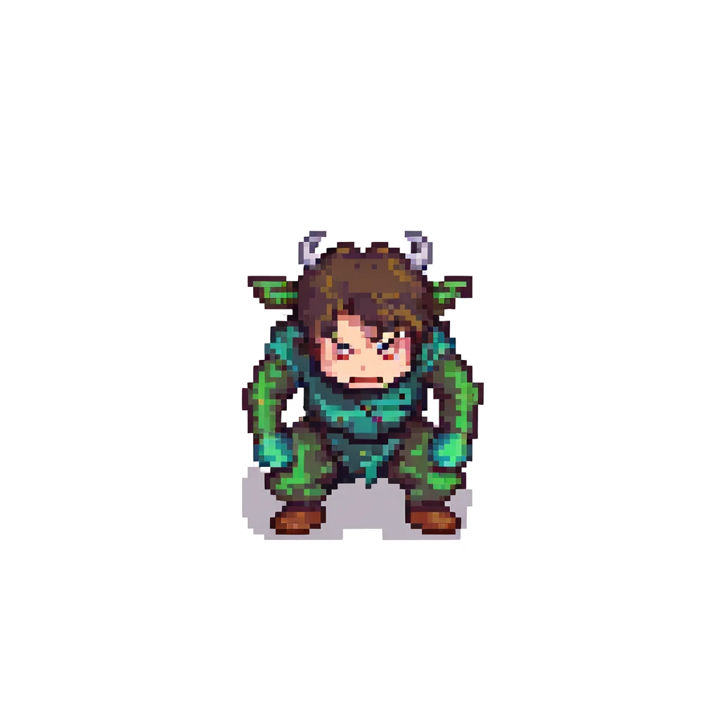 abject fear and misery, dread, pixel art, small character cowering, shadowy background emoji