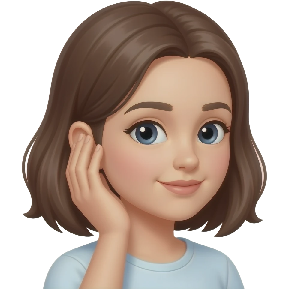 girl listening with her hand cupped to her ear, half side view emoji