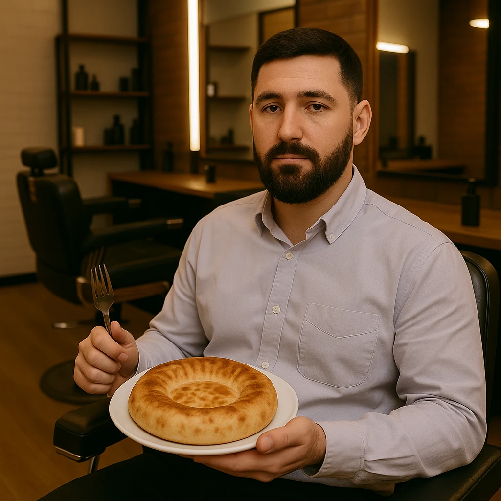 birinchidagi odamni yuziga 2 rasmdagi odamga uxshatib chizib bergin xuddu shunday non yen utirganini emoji