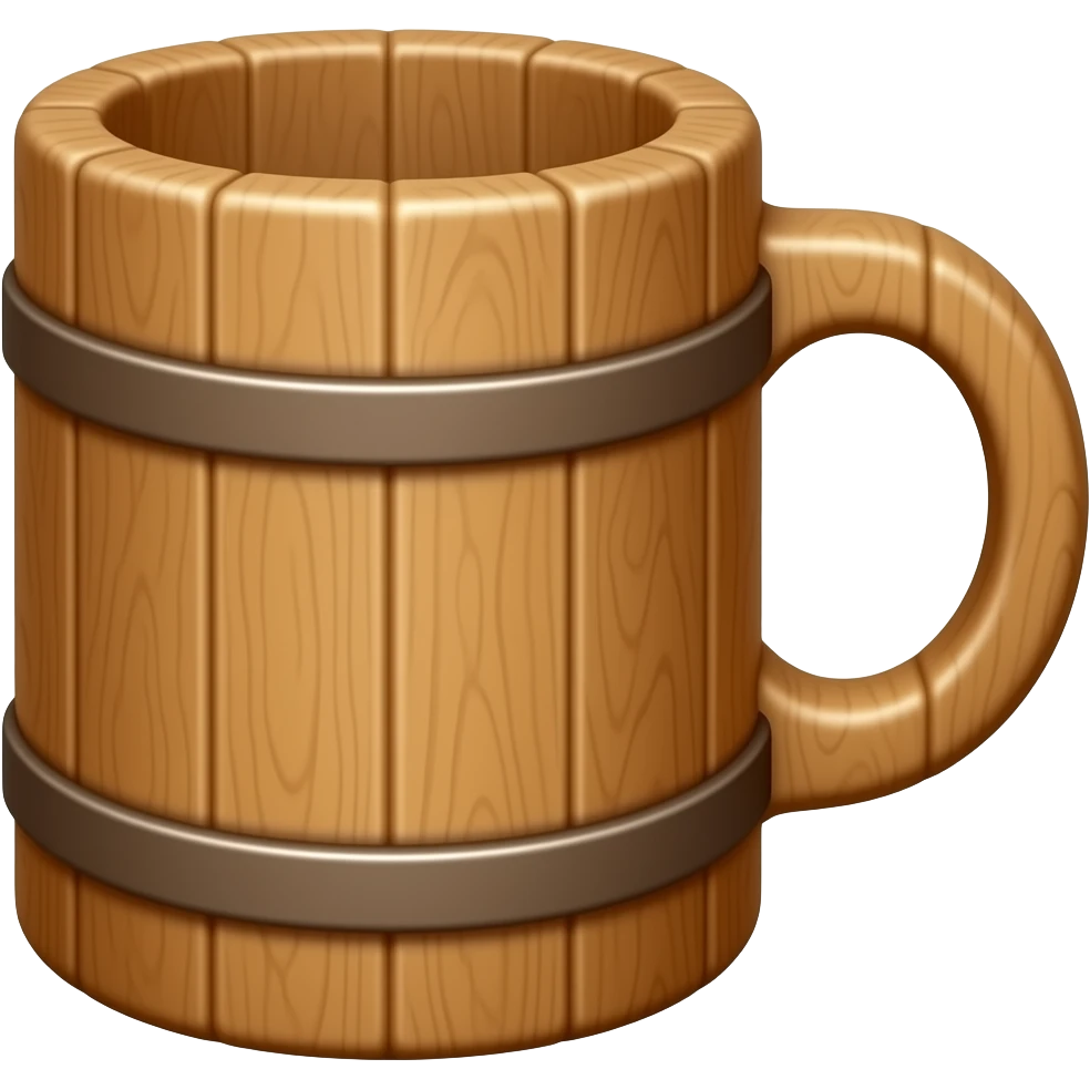 wooden old cup with handle emoji