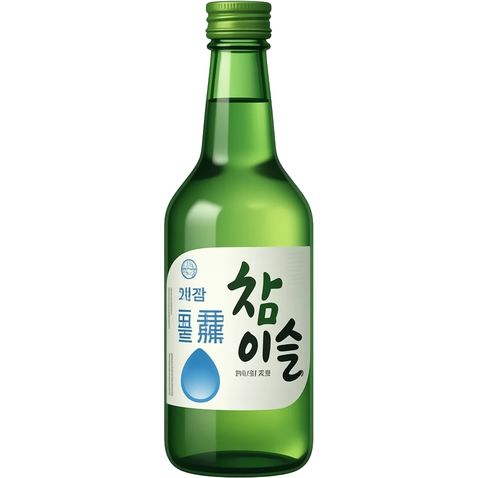Chamisul fresh soju bottle all Korean letters emoji