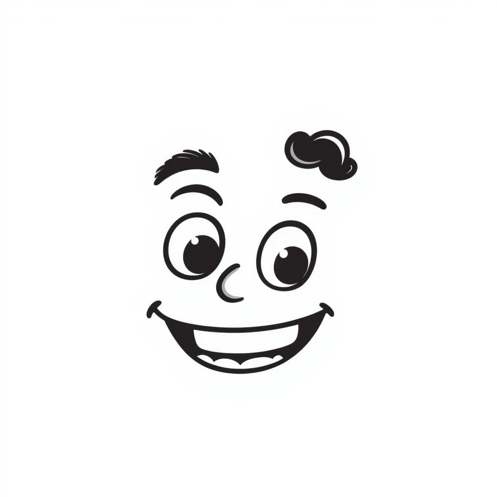 grinning face hand drawn doodle style emoji