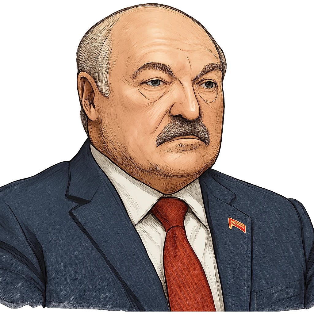 Александр Лукашенко в слегка рисованном, но при это объемный стиле, прозрачный фон emoji