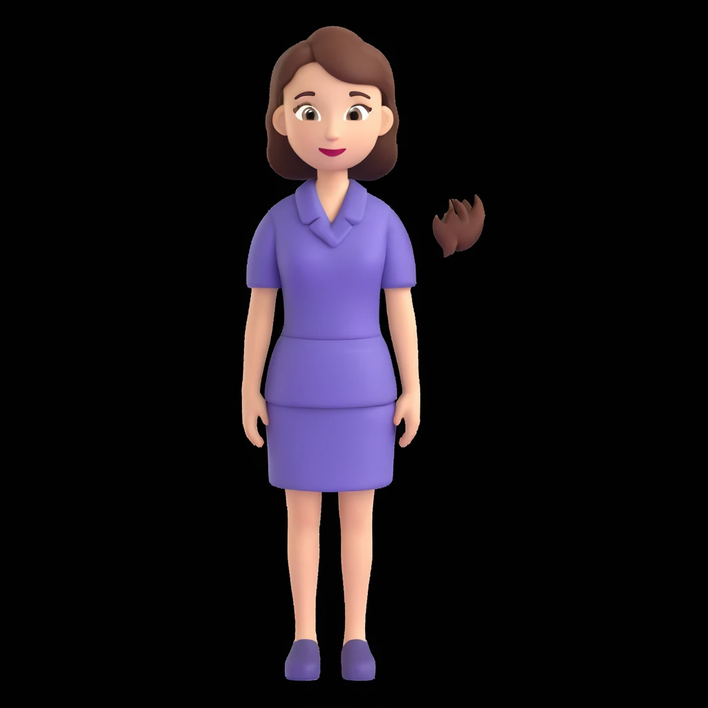 3D icon of a professional woman with minimal background emoji
