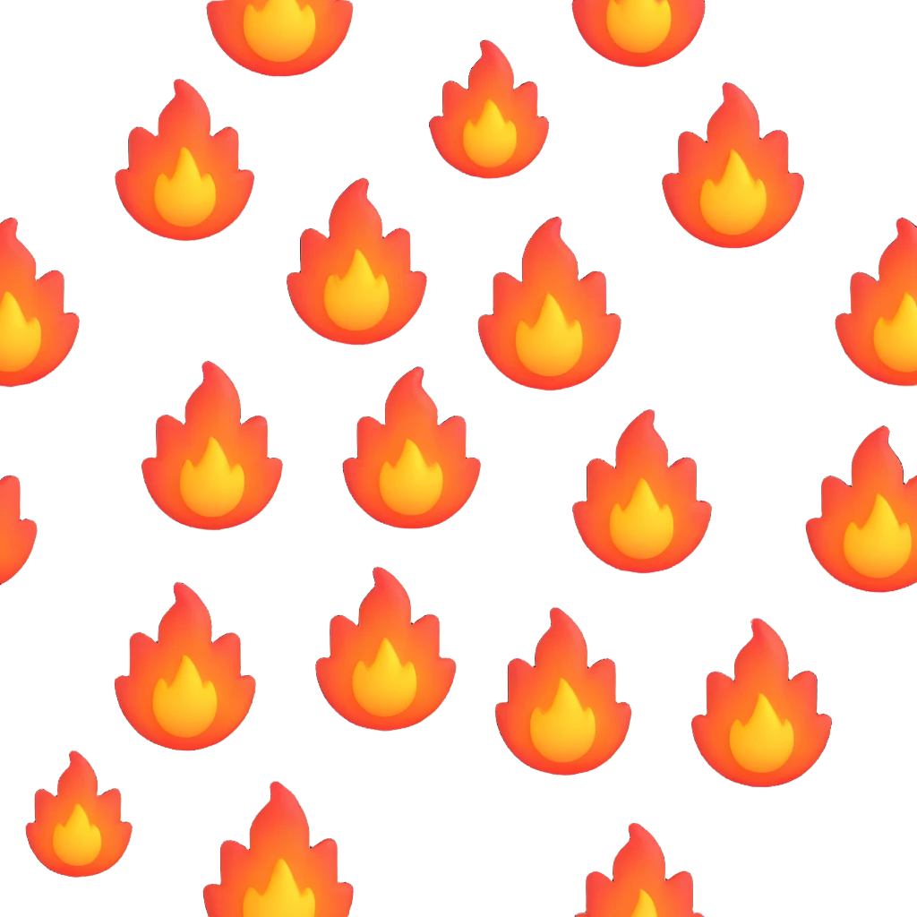 fire, 3D emoji style, soft gradients emoji