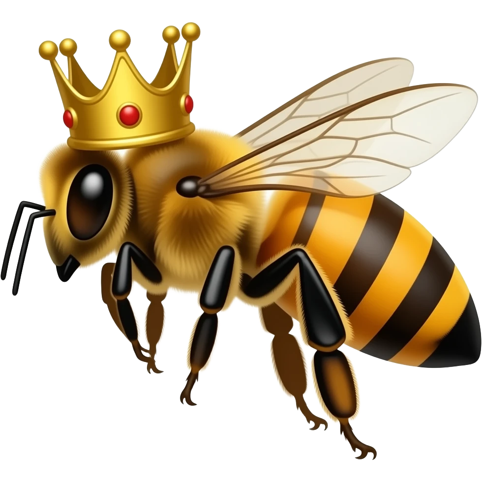 Make a honeybee queen with an crown make it on the side emoji