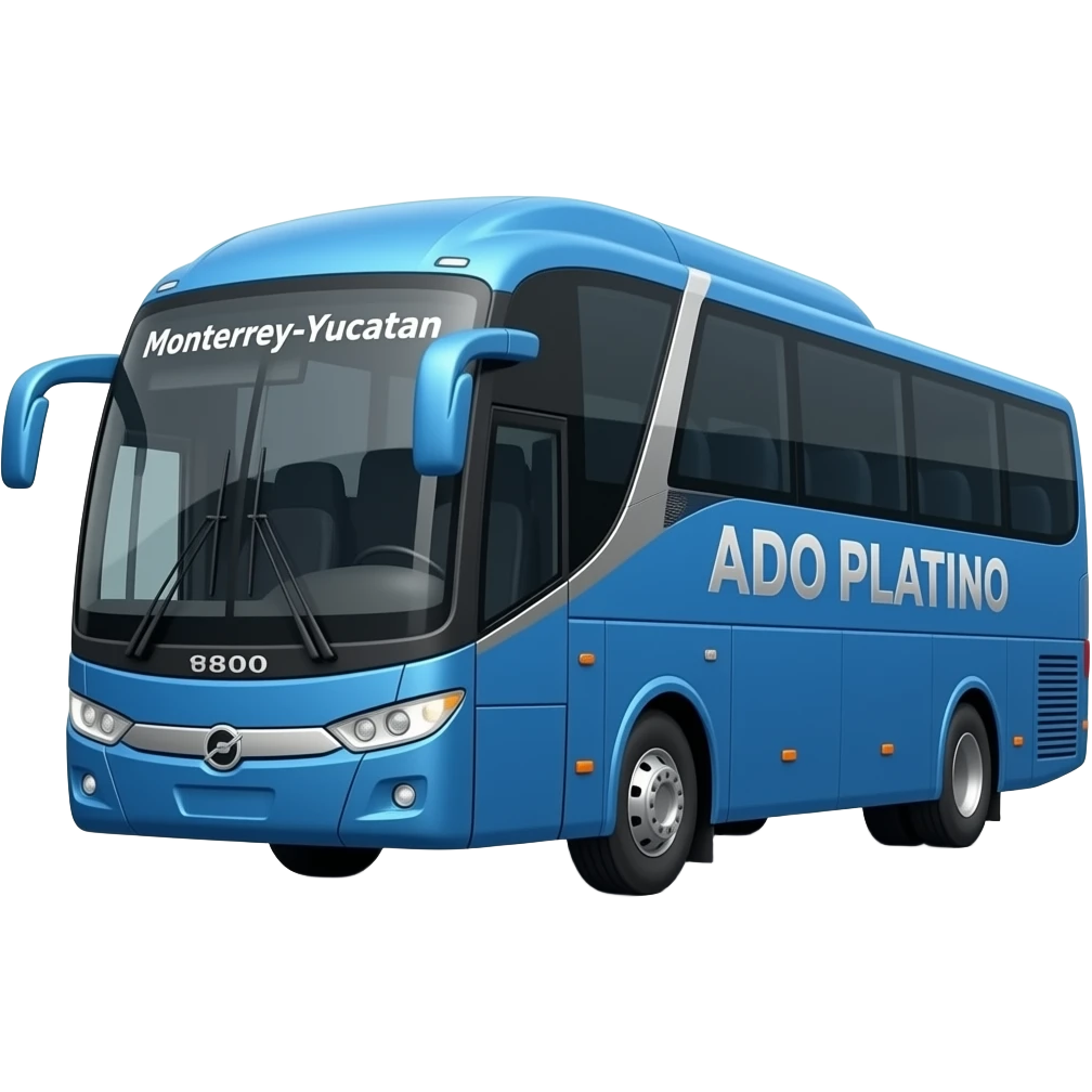 Volvo 9800 azul con letras ado platino y arriba en el vidreo diga monterrey- yucatan que siga siendo 2d y que no tenga espejos emoji