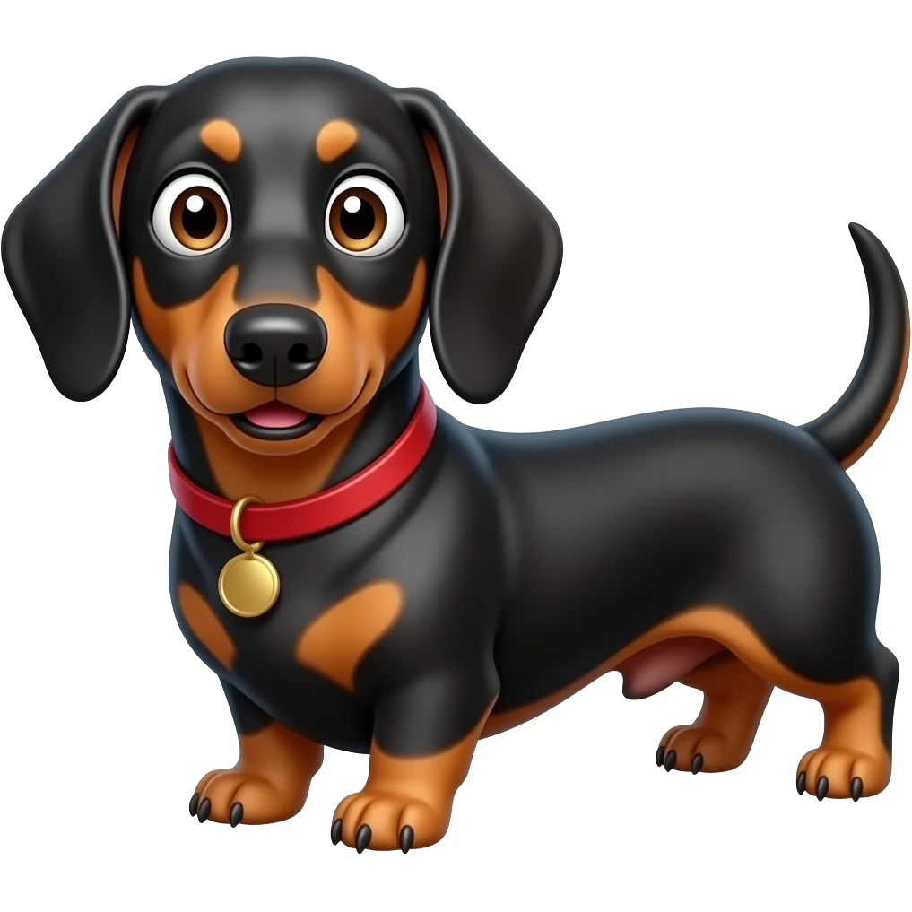 close mouth surprised dachshund wide eye full body emoji