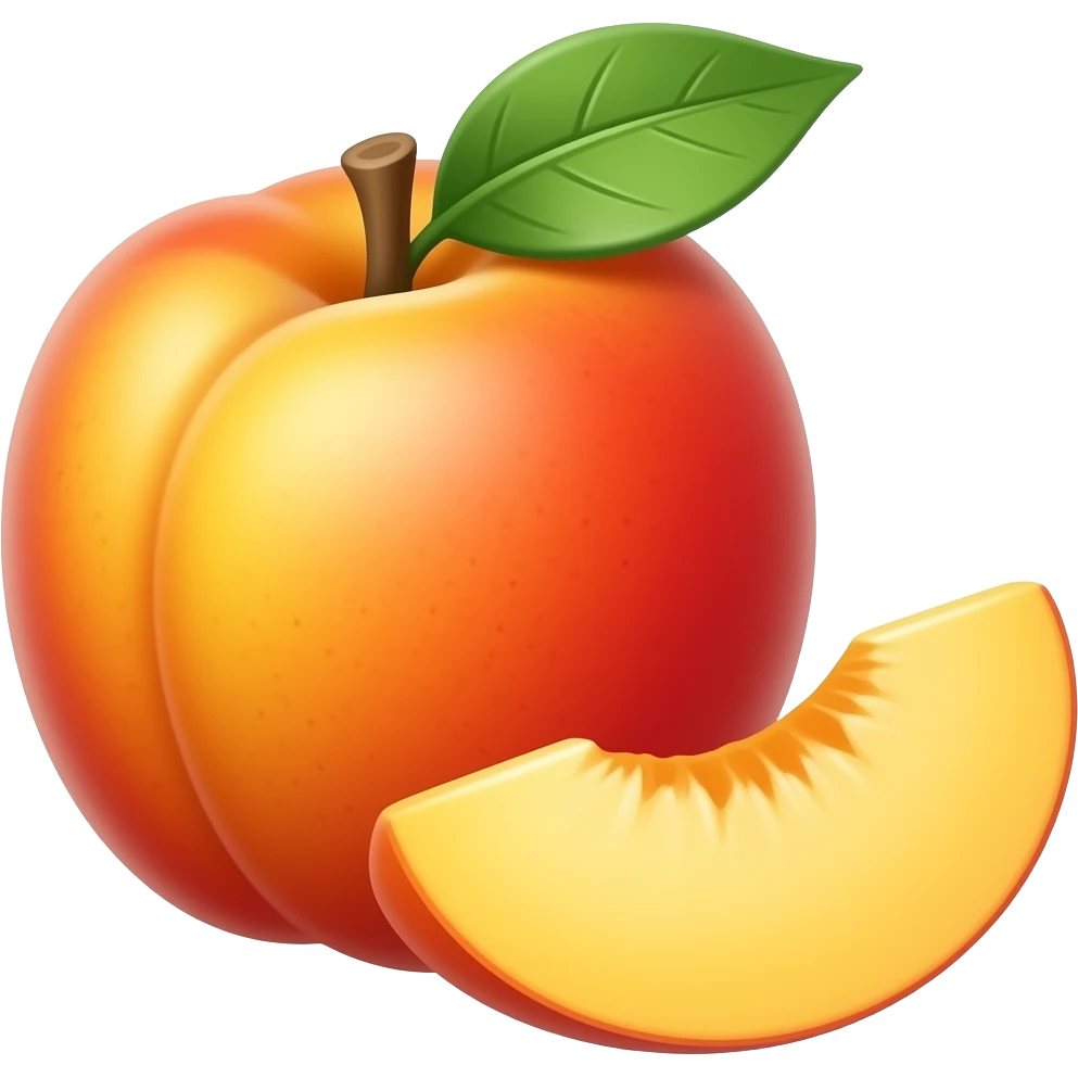 peach and a slice beside it emoji