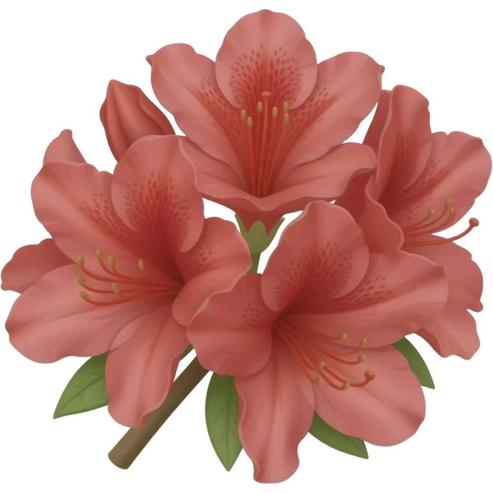 red azalea flowers emoji