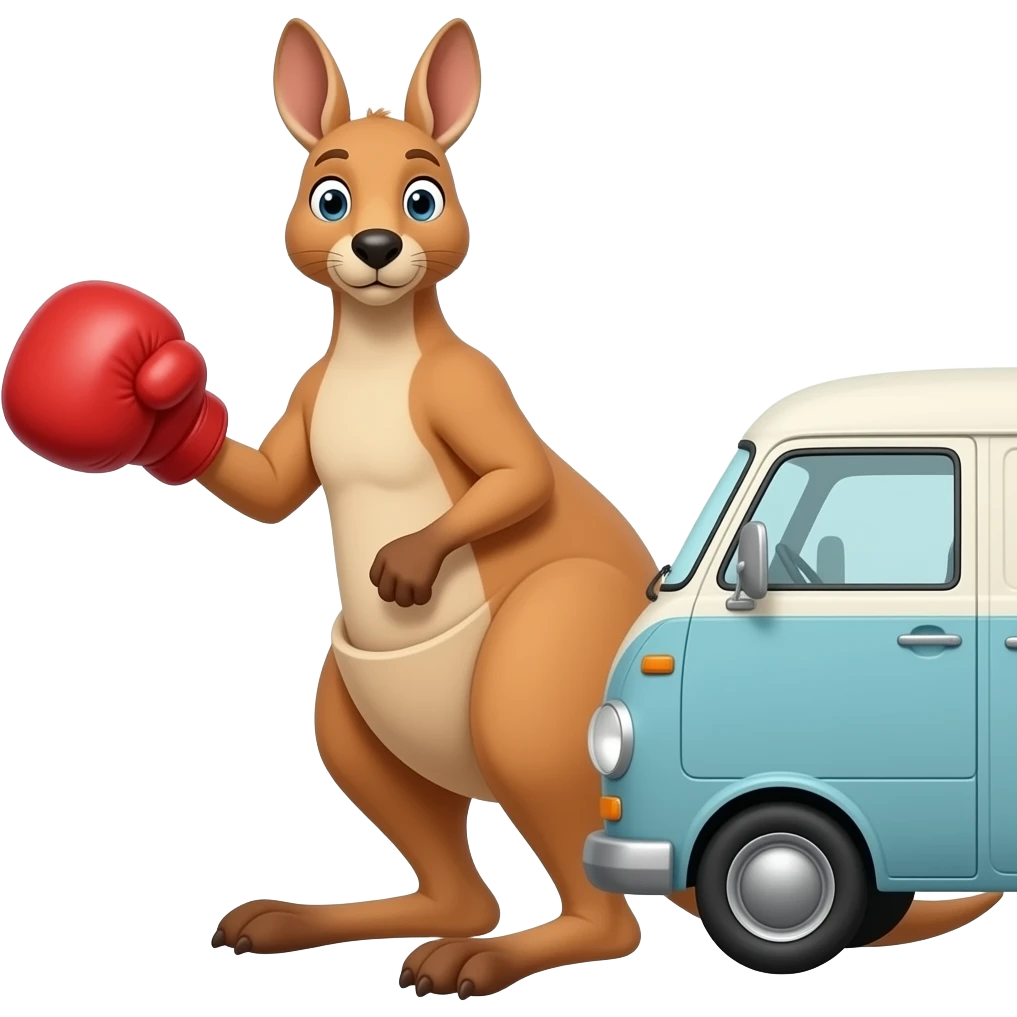 kangaroo punching a van emoji