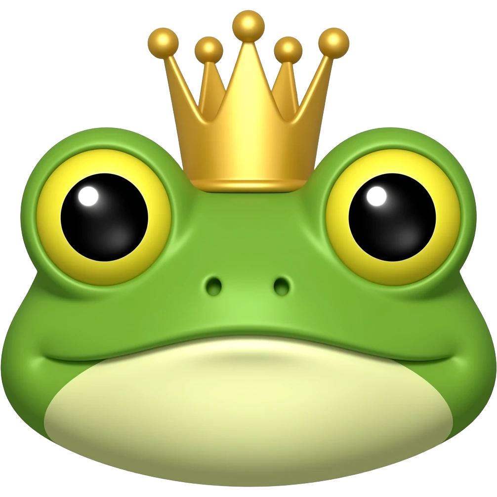 sapo cara  con corona emoji