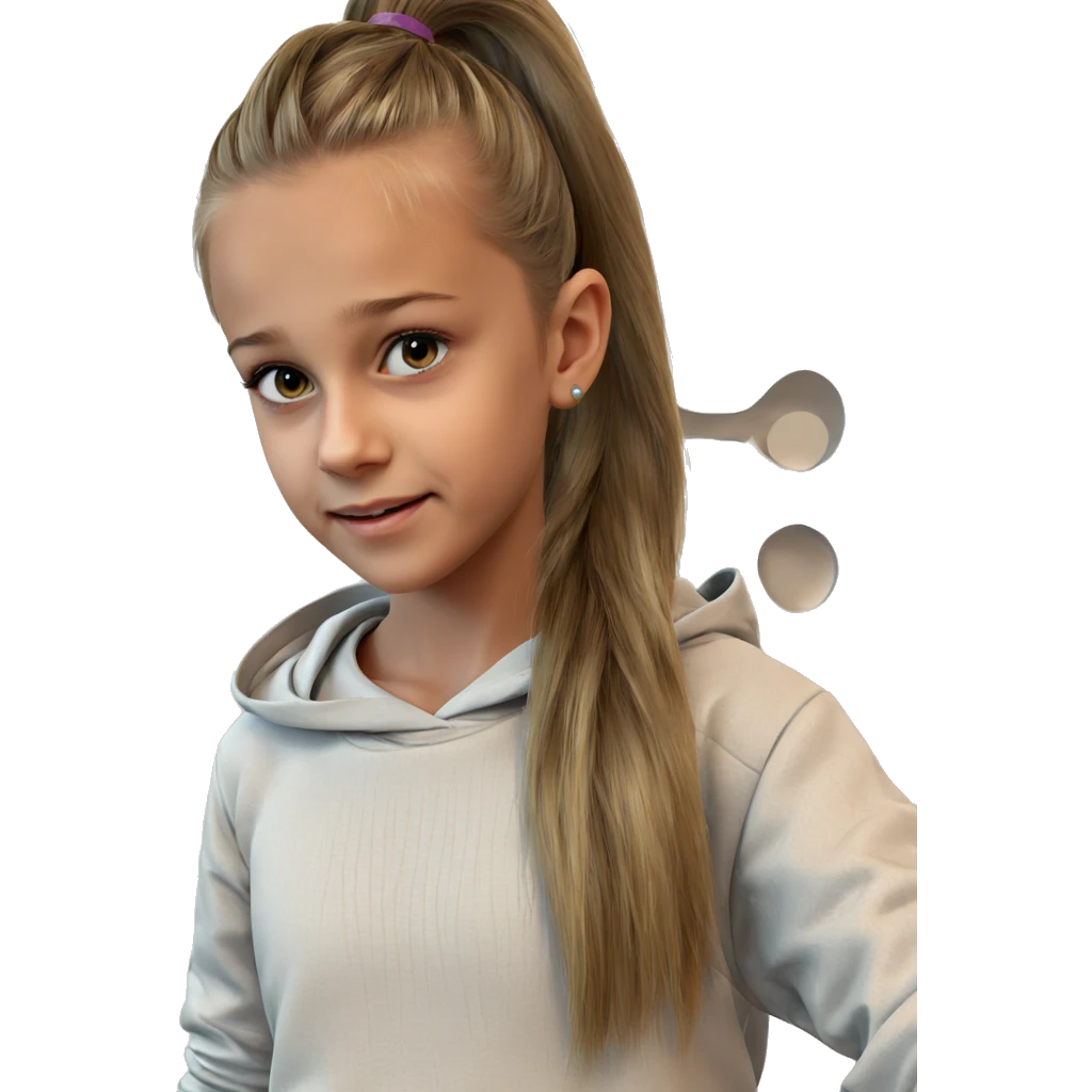 smiling girl with ponytail emoji