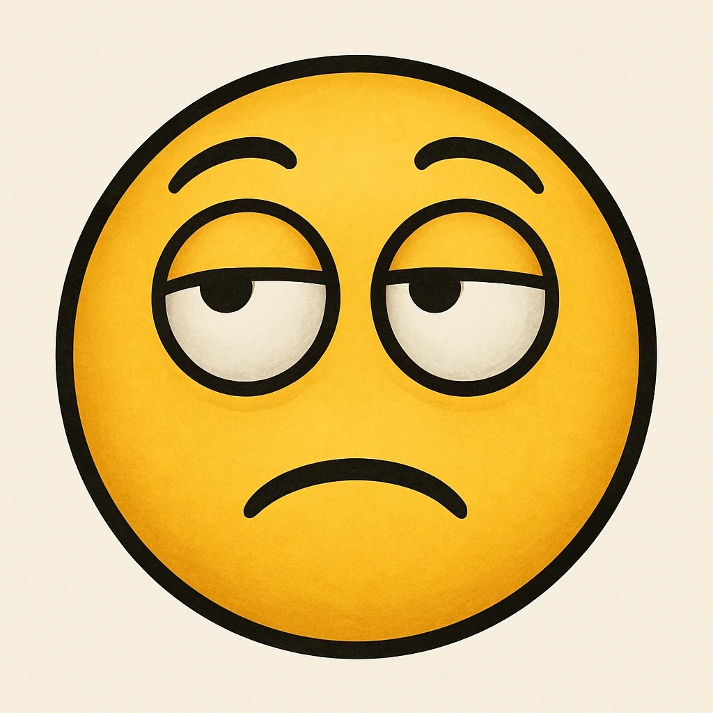 yellow emoji with a face rolling eyes emoji