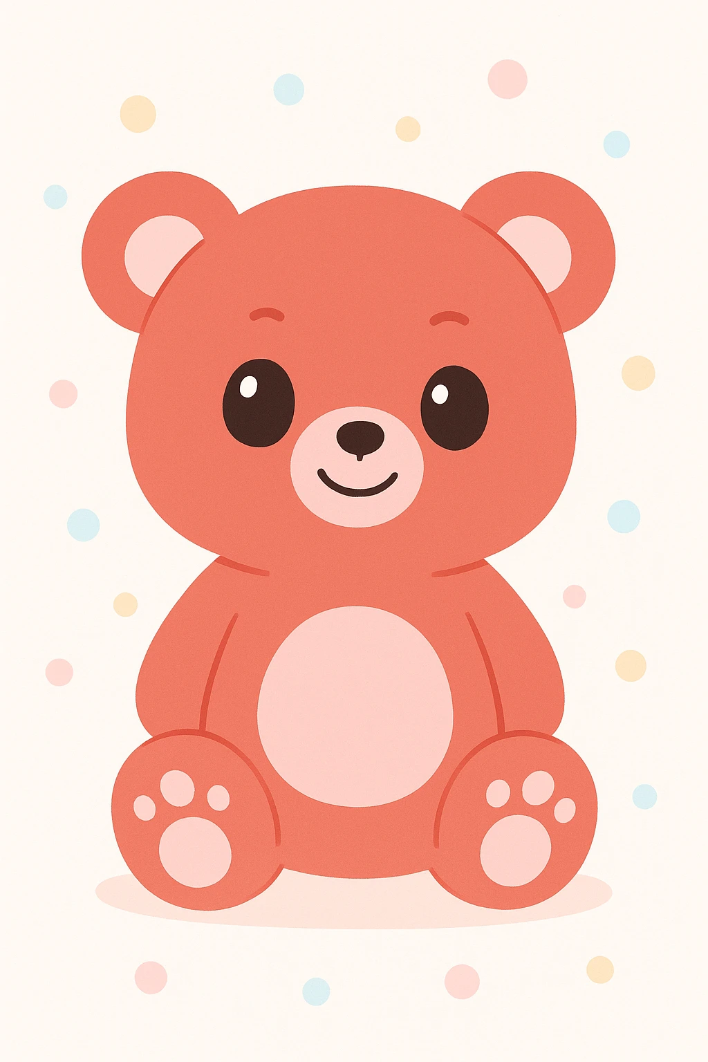 red teddy bear smirking, cute and playful style emoji