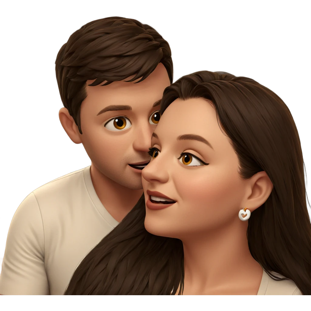 intimate moment between couple emoji