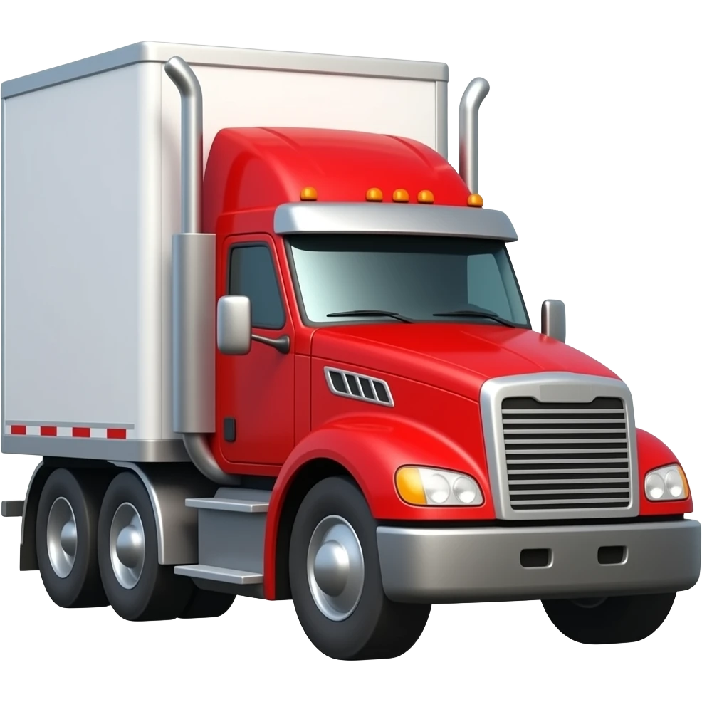 semi truck red driving to the right emoji