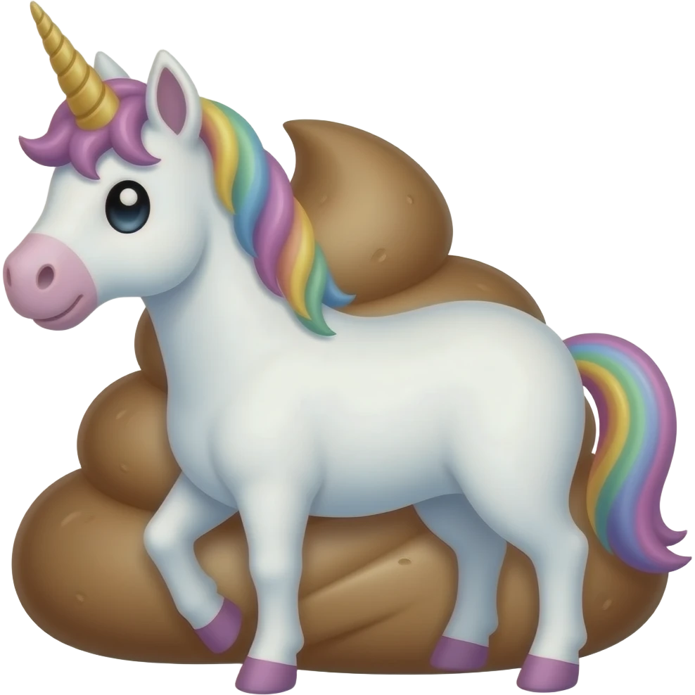 Un caca + une licorne emoji