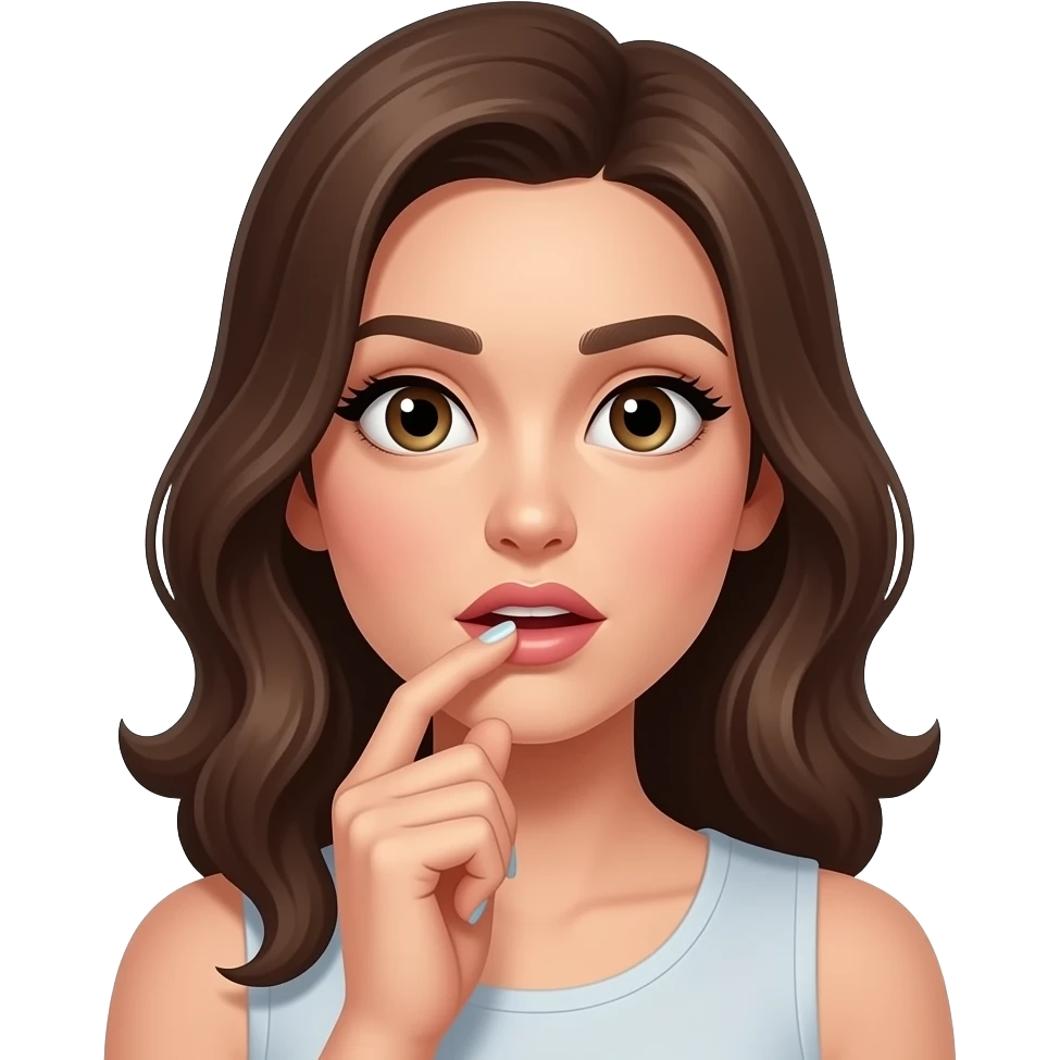 Femme qui se mord l’ongle en mode woaaaaw qu’il est beau emoji