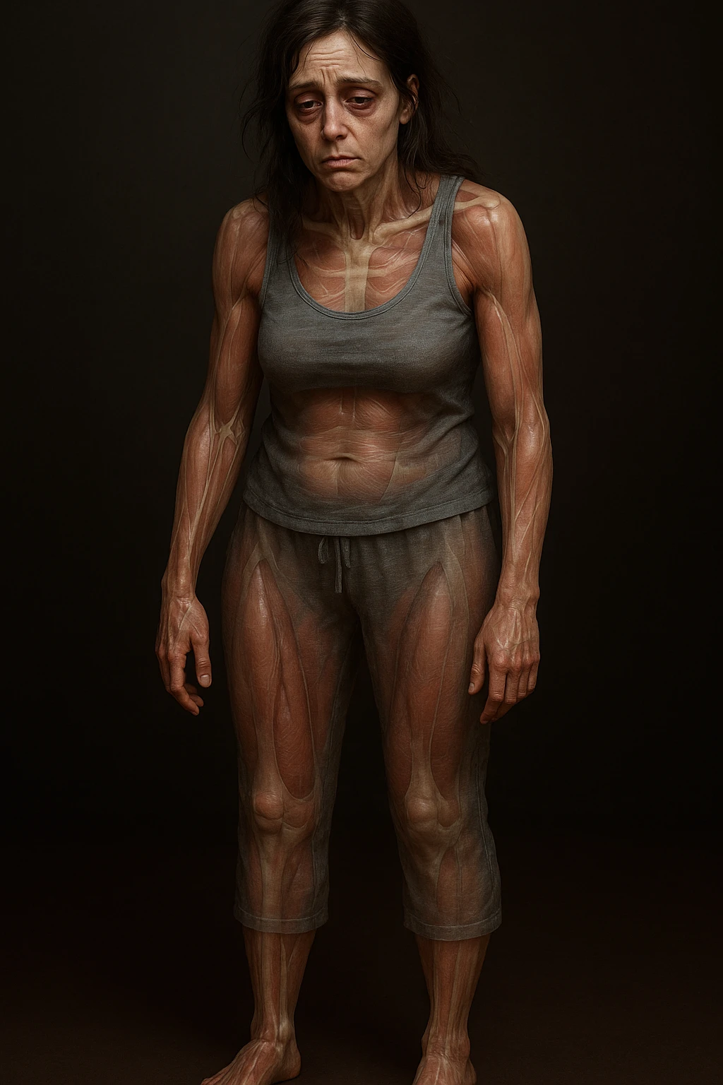 donna con insonnia frequenti in 3D realistica, donna stanca immagine anatomica emoji