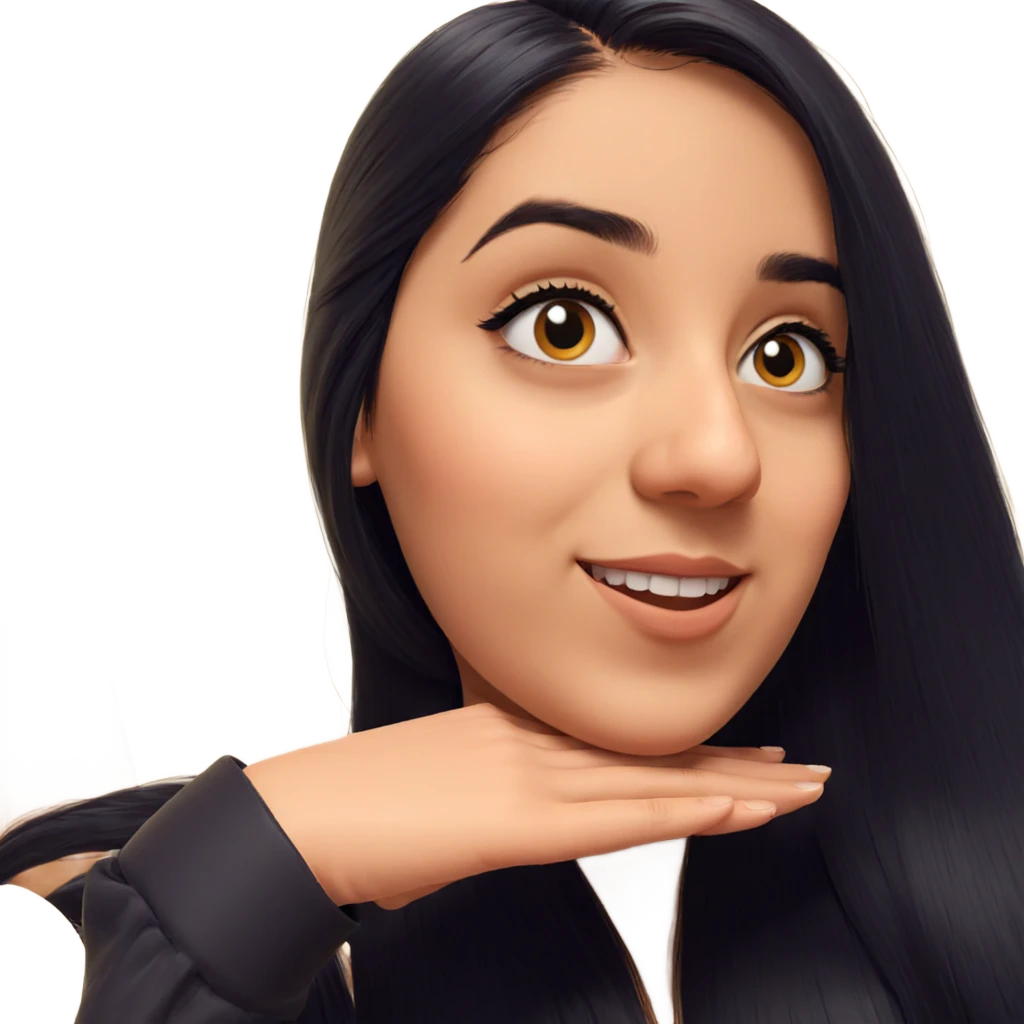 smiling girl with long black hair emoji