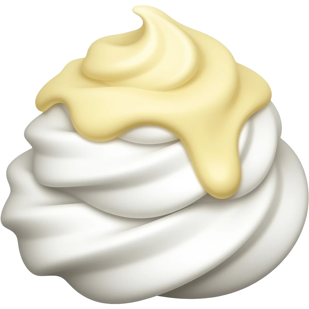 Dessert blanc en neige et crème anglaise emoji