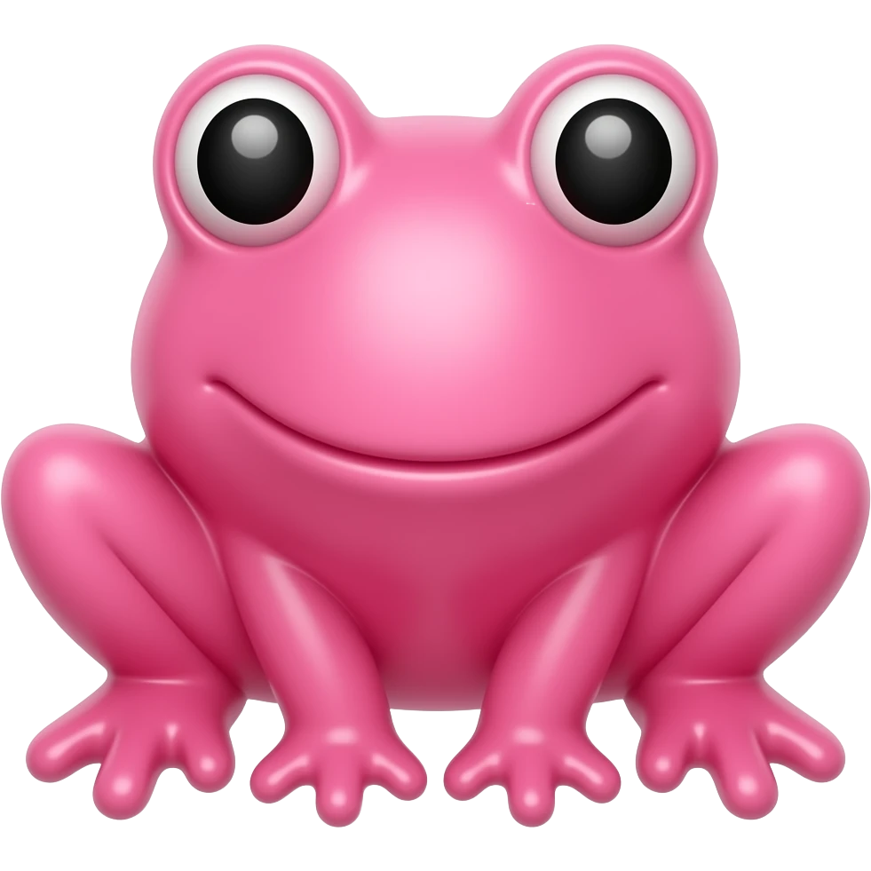 One Pink frog shaped gummy emoji