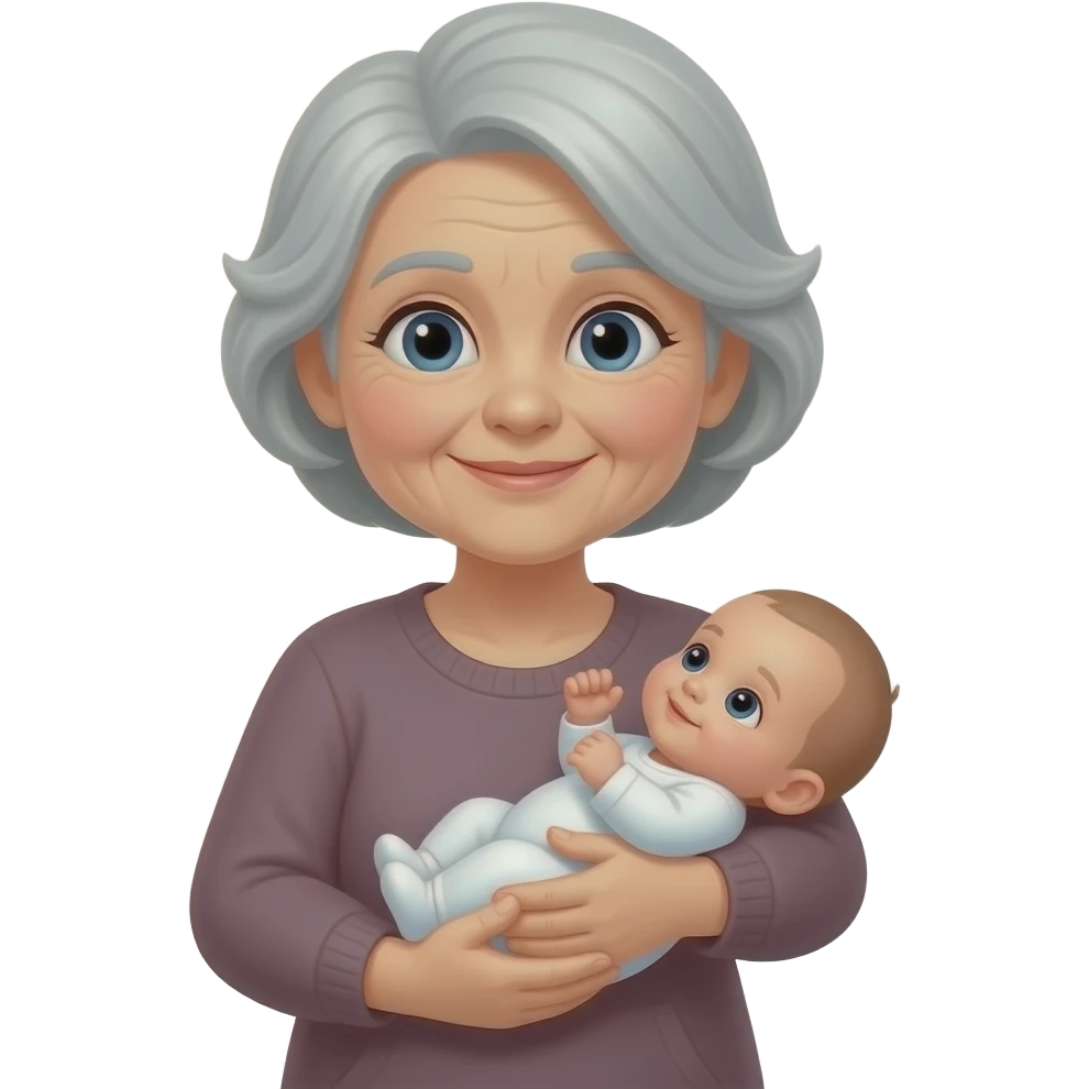 grandmother holding a baby in her arms emoji