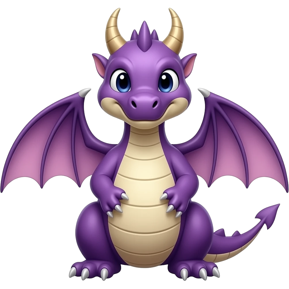 purple dragon front view emoji