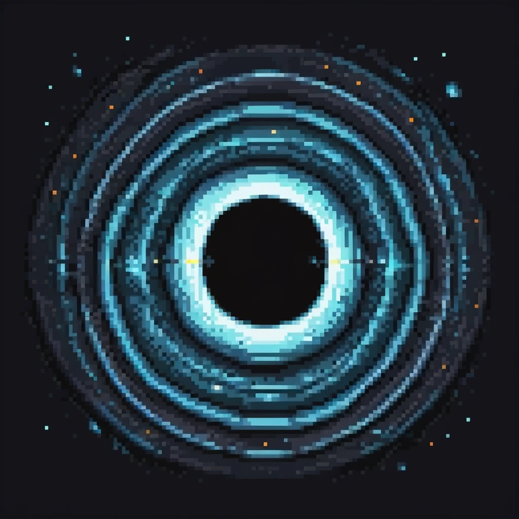 black hole, pixel art style, simple cosmic background emoji