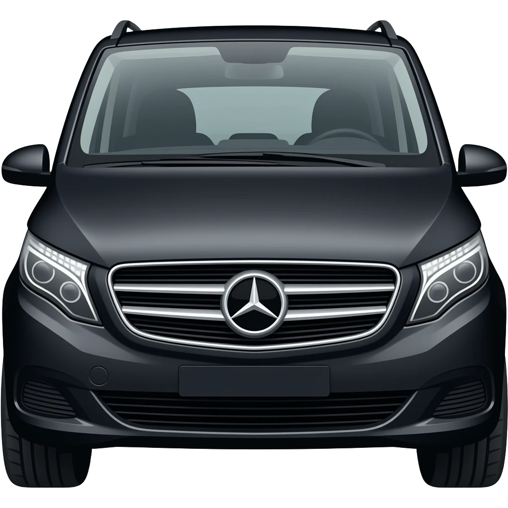Black Mercedes V-Class van driving emoji