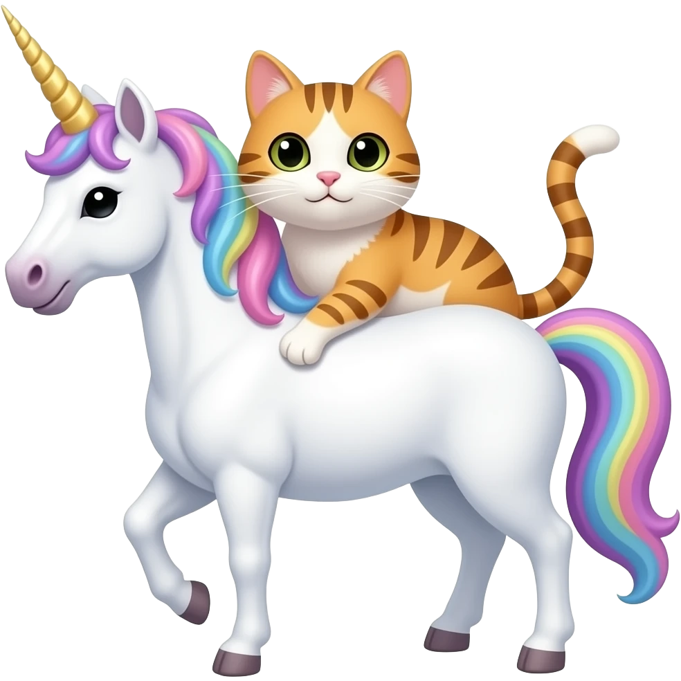 Cat on unicorn emoji