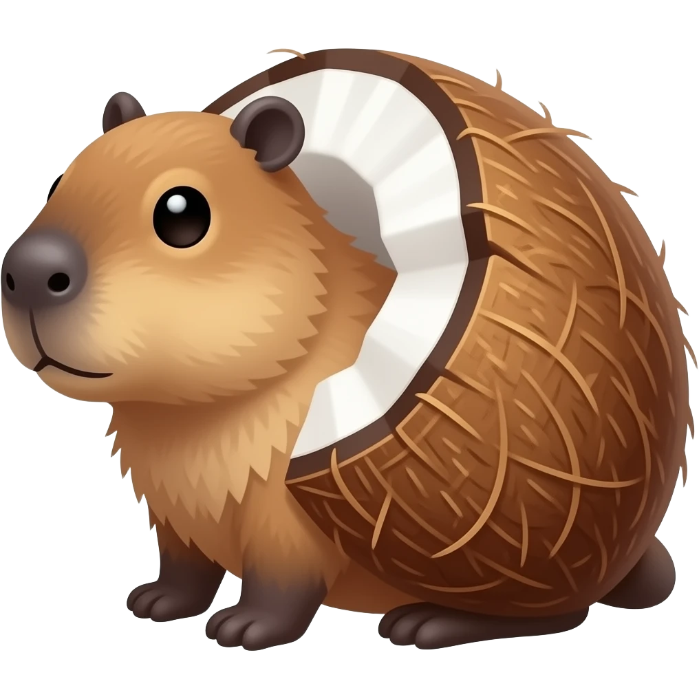 Capibara con cuerpo de coco emoji