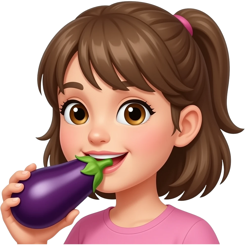 girl sucking a eggplant emoji