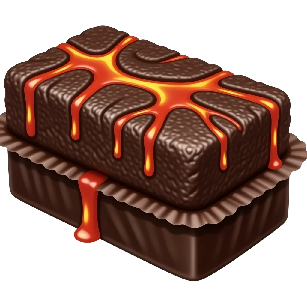 lava cake rectangular wrapped emoji