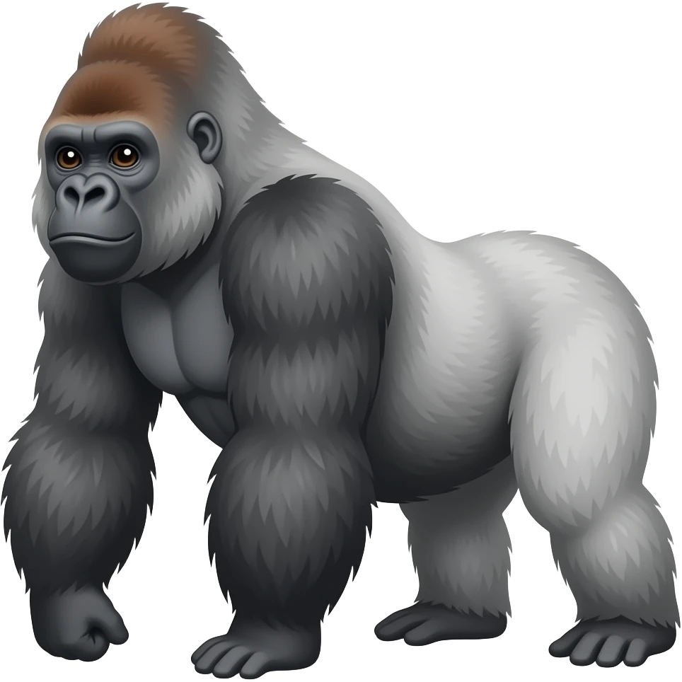 A white or grey Silverback Gorilla emoji