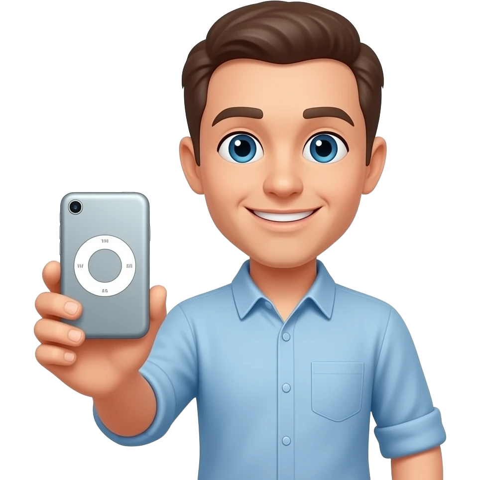 Emoji Face with play ipod touch emoji