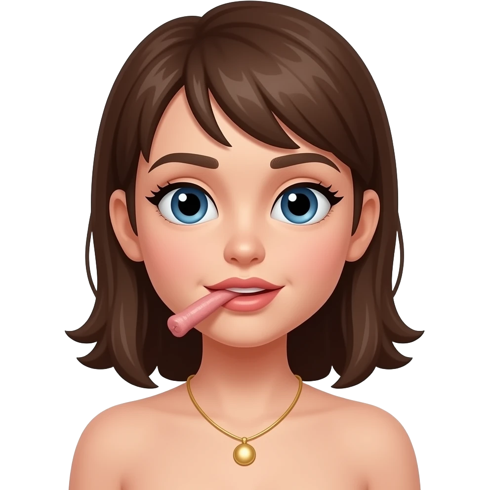 topless girl sucking on dick emoji