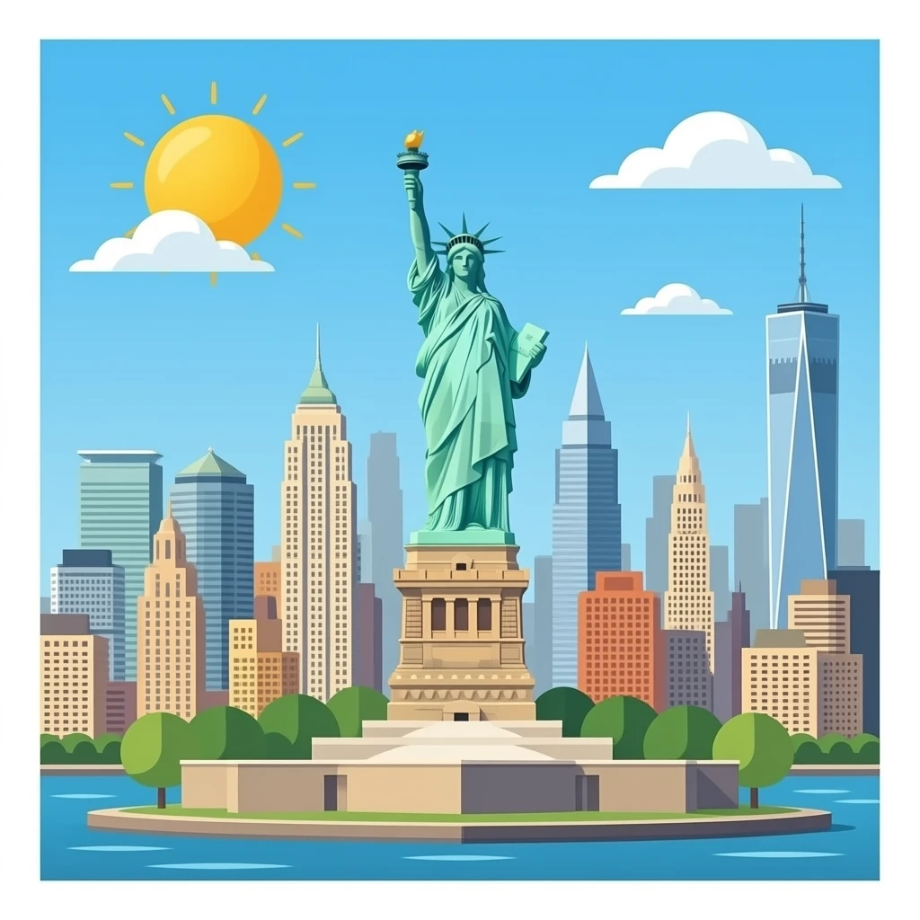 intercontinental HOTEL in New York  Statue of Liberty emoji