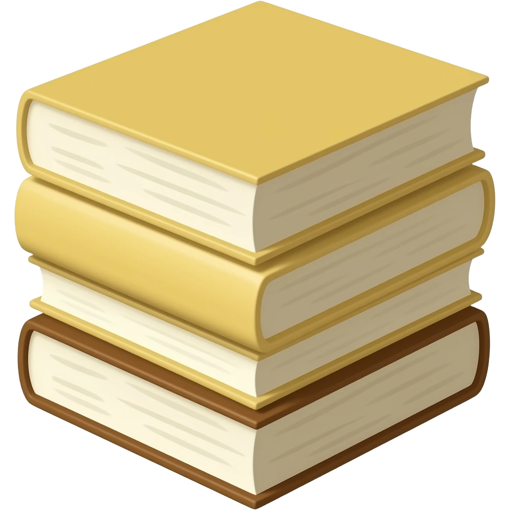 a stack of light yellow and brown books emoji