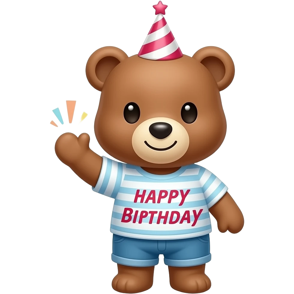 Petit ours qui souhaite un bon anniversaire emoji