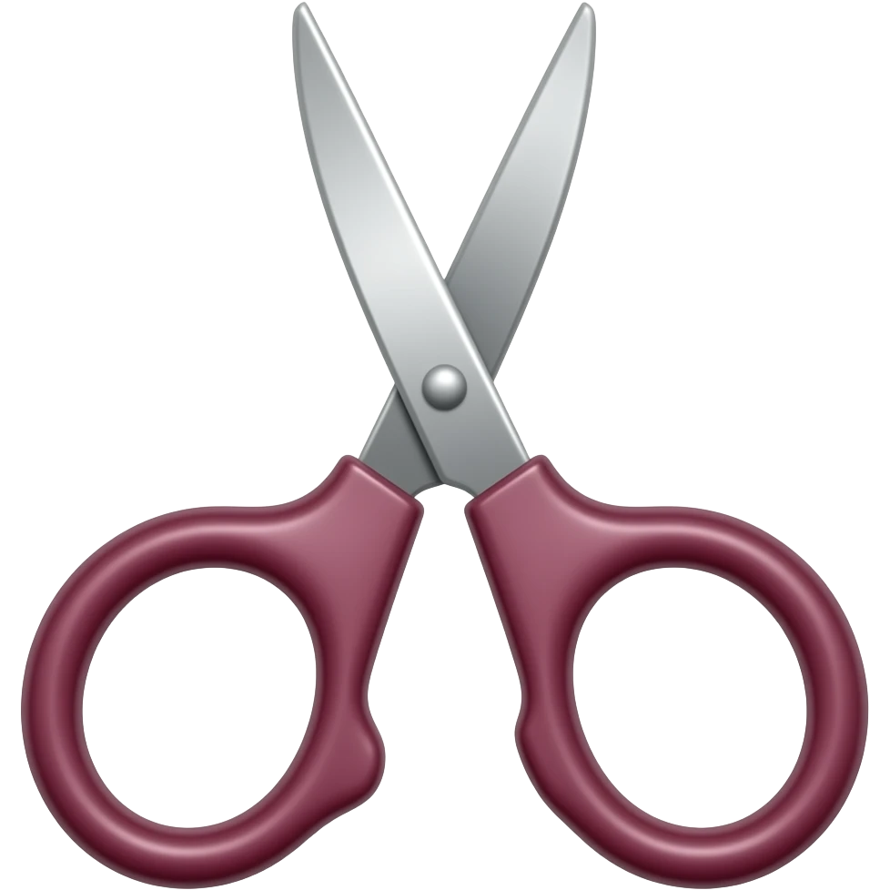 tesoura fechada bordô emoji
