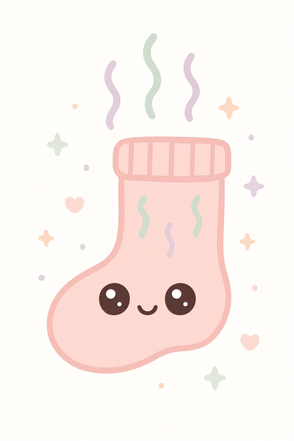 smelly sock with animated stink, cute style emoji