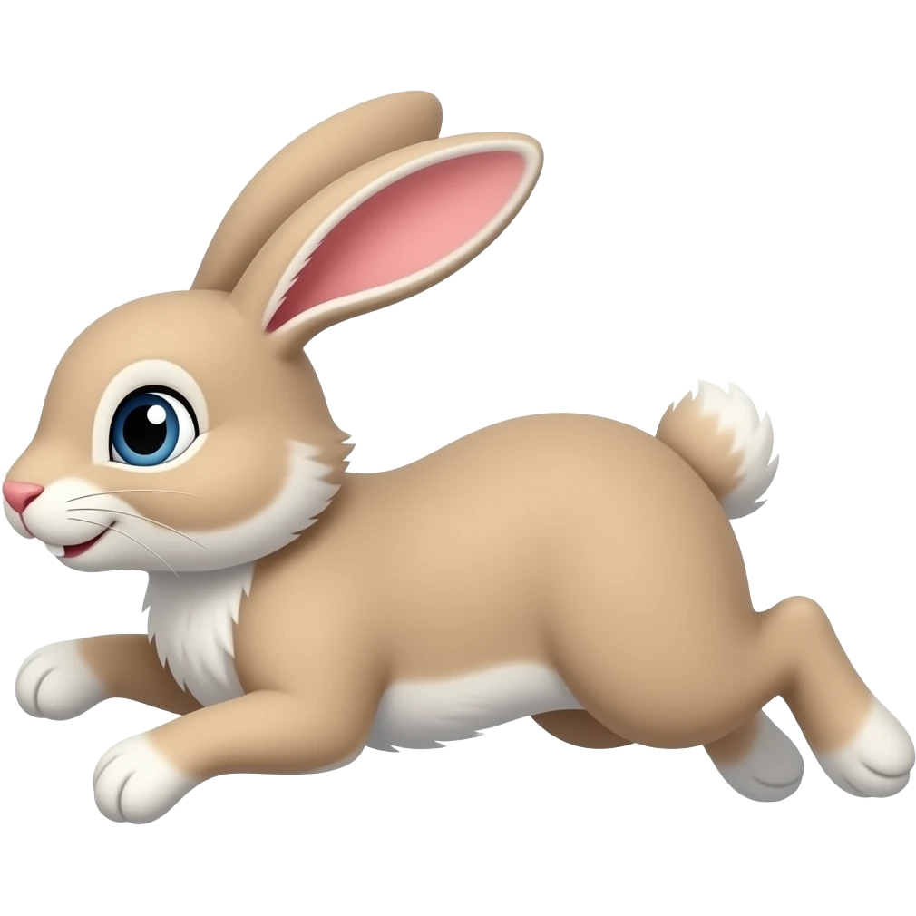 Cartoon rabbit hoping emoji
