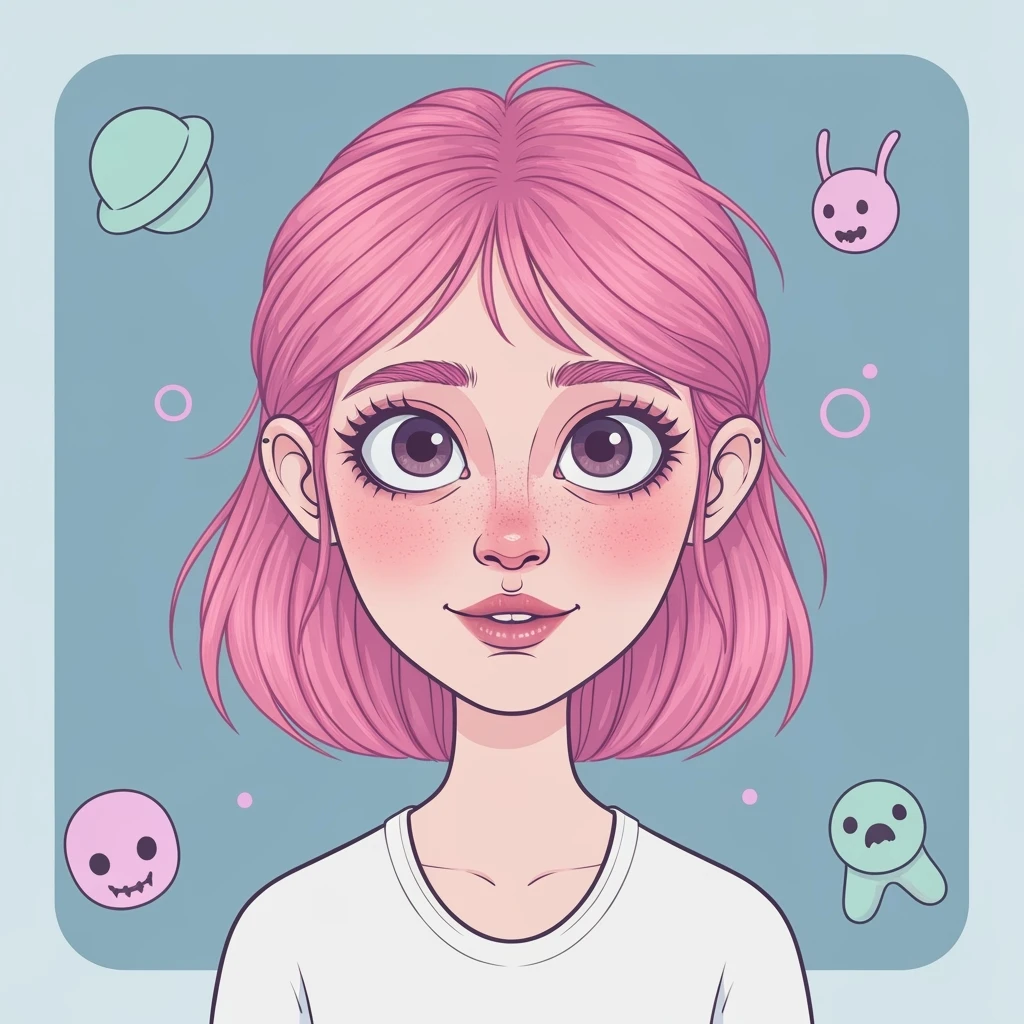pastel horror profile picture, cute, expressive, minimal, variation 1 emoji