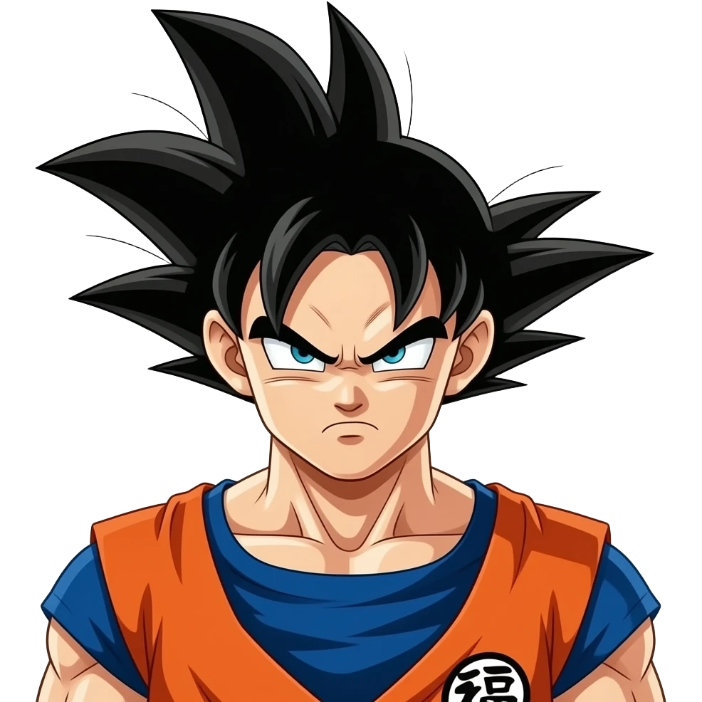 Make goku but super mad  and make the background white and make him ultra instinct emoji