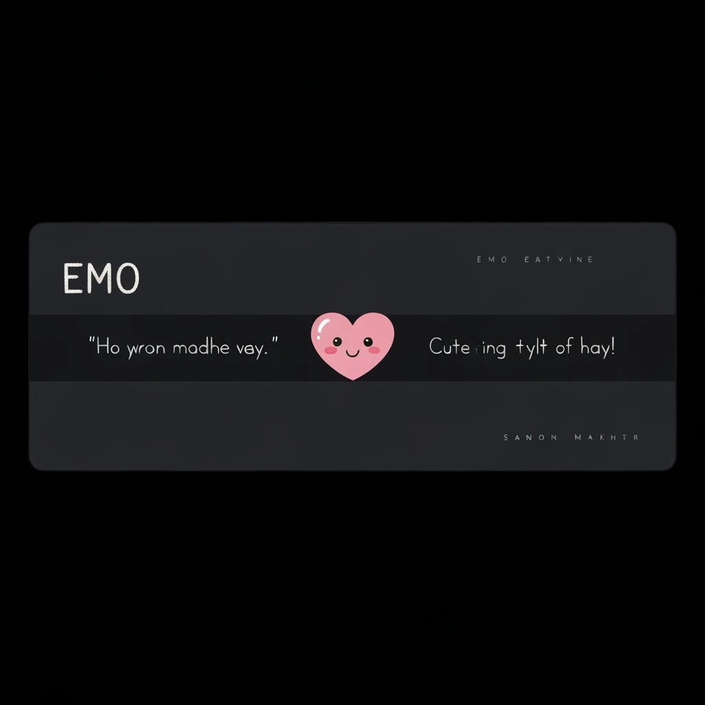 minimal emo banner with a heart accent, cute, expressive emoji