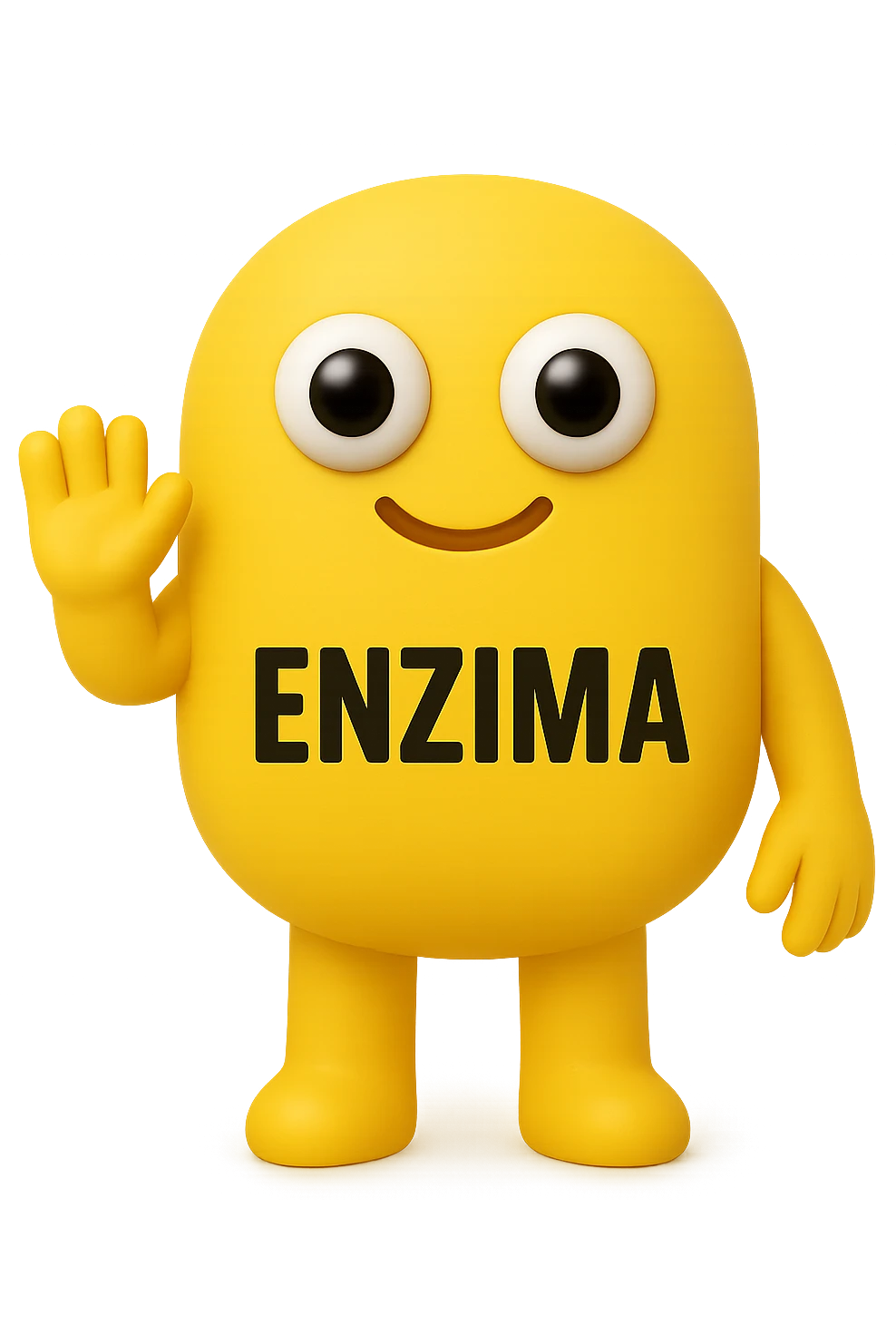 FALLO IDENTICO MA CON LA SCRITTA ENZIMA IN ITALIANO SUL CORPO. emoji con enzima umano con occhi 3d con la scritta "ENZIMA" SUL CORPO IN ITALIANO emoji